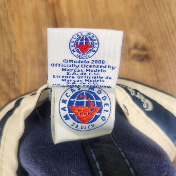 Corona Extra Bottle Opener Strapback Hat Cap Blue Canvas Cerveza Beer Crown 2008 - Picture 11 of 12